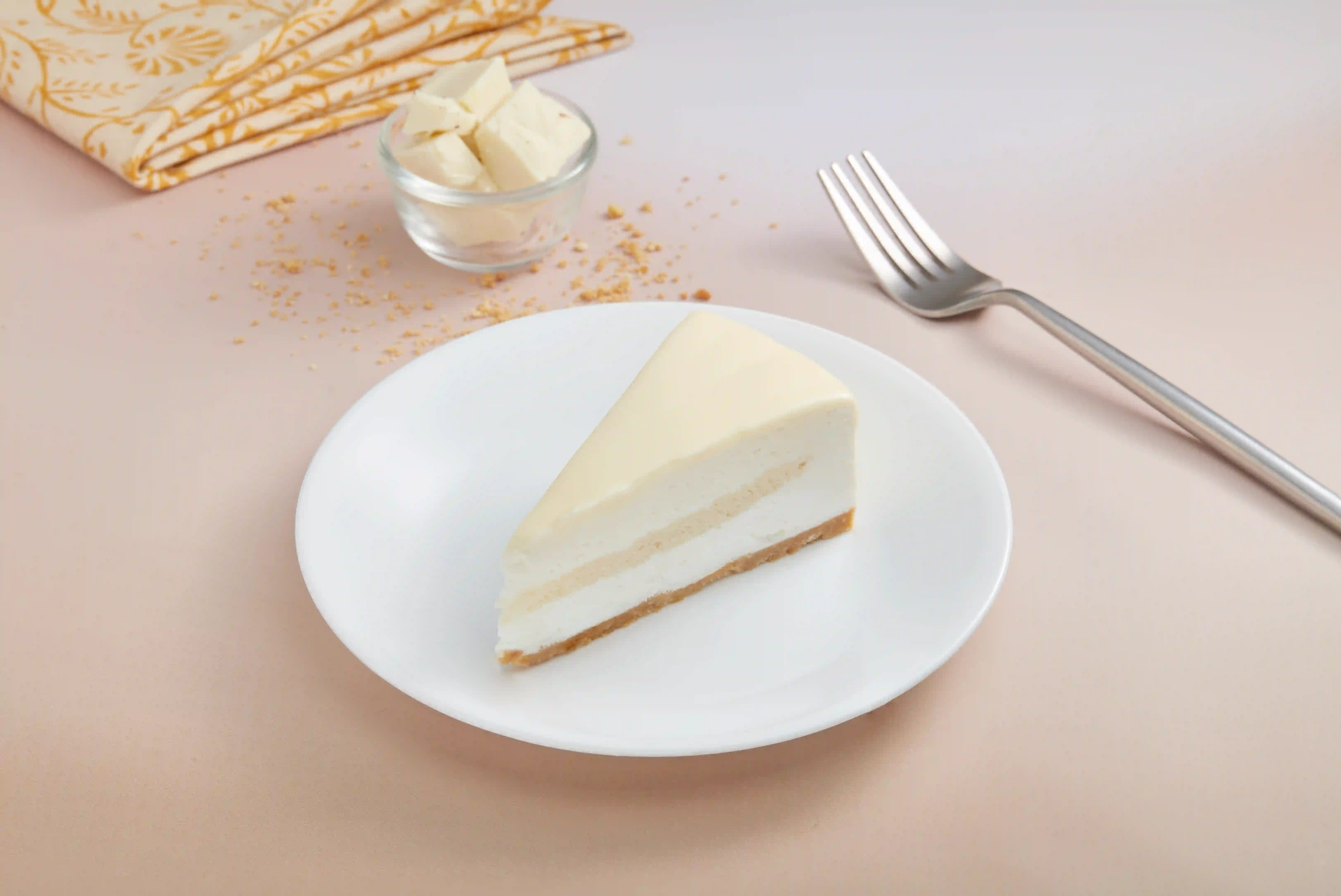 White Chocolate Cheese Cake Slice